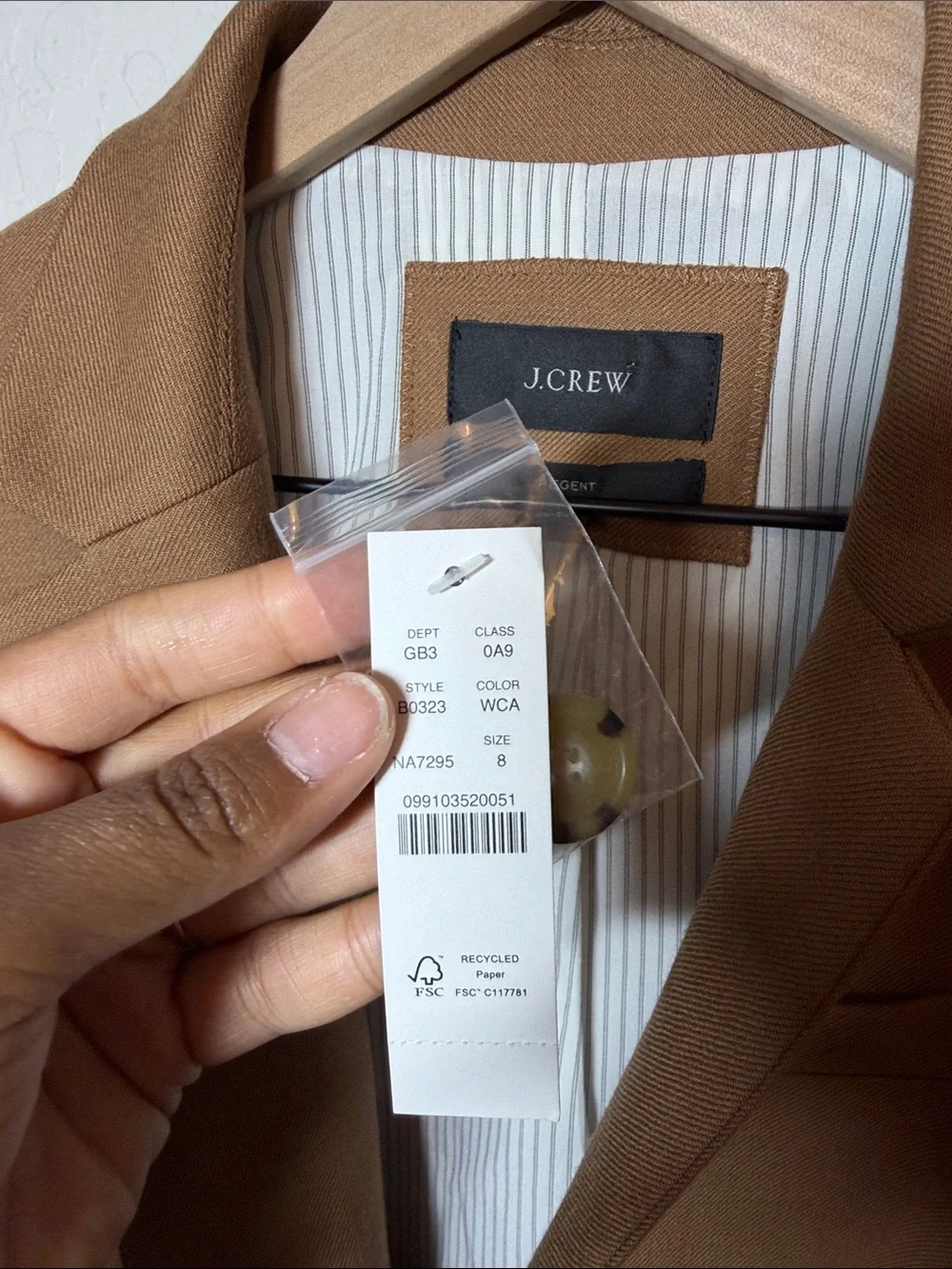 NWT J. Crew Regent Blazer in Wool Flannel Size 8
